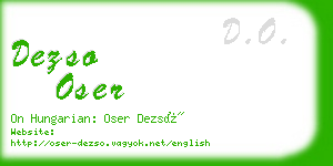 dezso oser business card